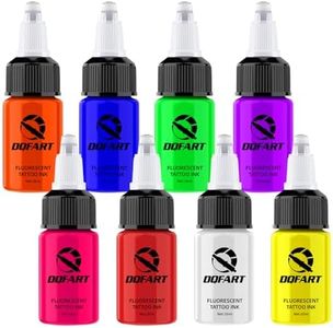 DQFART Tattoo Fluorescent Ink 0.65 oz (20ML) 8 Color UV Tattoo Ink TI-002