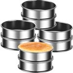 8-Pieces English Muffin Rings 4 Inch Crumpet Rings Stainless Steel Double Rolled Tart Rings Nonstick Metal Round Ring Molds for Cooking Baking Kitchen