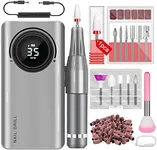 SAVILAND Electric Nail Drill, 35000RPM Nail Drill Machine–Rechargeable Electric Nail File with 12 Nail Bits for Acrylic Nails Professional Nail Care Tools Manicure Pedicure Home Salon Use