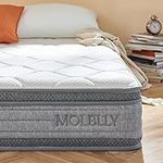 Molblly Double Mattress,10 Inch Memory Foam Innerspring Hybrid Mattress Bed in a Box for Pressure Relieving Comfort Foam Sprung Hybrid Double Size Mattress 135x190x25cm