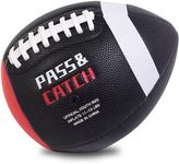 KUYOTQ PassCatch Kids Youth Training Football for Ages 5-13 Composite Leather Junior Football Training Equipment Improving Ball Handling Shooting Passing and Pro-Level Skills (Deflated)