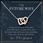 To My Future Wife Necklace, Engagement Gift For Future Wife, Sentimental Gift For Bride From Groom, Fiance Birthday Gift Ideas For Fiancee - 1IH, Stainless Steel, Cubic Zirconia