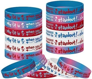 (12 Pcs) Dr Seuss Theme Birthday Party Favor, Back to School Rubber Wristbands Gift, Dr Seuss Party Silicone Wristbands, Rubber Wristbands, Dr Seuss Theme Party Theme Supplies Gift for Kids, Teens A10