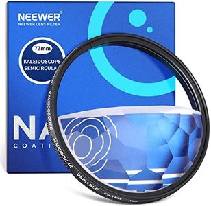 NEEWER 77mm Half Moon Kaleidoscope Prism Lens Filter, K9 Optical Crystal Glass Photography Prism Effect Filter with Multi Refraction and Variable Number of Subjects