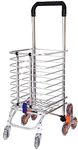 calldrishe Folding Grocery Shopping Basket Portable Folding Cart Aluminum Trolley with Wheels | Shopping cart for Grocery Foldable | Grocery Shopping cart with Wheels | Trolley cart with Wheels