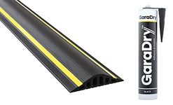 40mm High Garage Door Flood Barrier Threshold Kit 2.21m | Flexible PVC | Complete Kit Includes 1 Adhesive | GaraDry