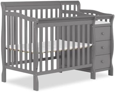 Dream On Me Jayden 4-in-1 Convertible Mini Baby Crib with 3 Drawer Changer | Detachable Changer, 3 Drawers, 3-Position Support, Twin Bed, BSA, 50Lb