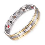 38 Titanium Magnetic Lymph Detox Bracelet Fashion Health Bracelets For Men Best Gift For Anyone (Silver&Gold)