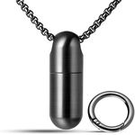 TISUR Keychain Pill Case ,Titanium Small Pill Organizer Waterproof Keychain Pill Holder, EDC Pill Container Metal Tube Outdoor Camping Travel for Men Women (Tiny Pill Case Black)