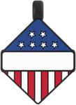 QALO Customized Silicone Pet ID Tag, Durable Dog & Cat Name Tag, Customized Engraved Silicone ID Dog Tags and Cat Tags, Jingle-Free & Lightweight, Folds of Honor Stars and Stripes