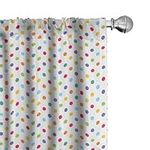 Ambesonne Abstract 2 Panel Curtain Set, Colorful Polka Dots Round Circular Vintage Fashion Girls Feminine Design, Lightweight Window Treatment Living Room Bedroom Decor, 56" x 63", Multicolor