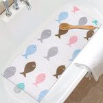 Shower Mat Non Slip, Extra Long Bath Tub Mat Non Slip Anti Mould 40x100cm, Loofah Bathroom Shower Mat for Inside Shower, Soft Textured Bath Massage Mat for Bathtub Bathroom Floor with Drain, Quick Dry