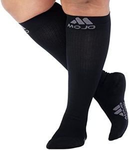 Medium Mojo Compression Socks - Comfortable Material for Varicose Veins & Venous Disease, 20-30mmHg Compression Stockings for Wide Calf & Ankles