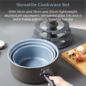Tower Freedom 7-Piece Cookware Set – Non-Stick, Stackable Design