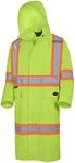 Pioneer Heavy-Duty Waterproof High Visibility Long Coat, Liberal Fit with Full Back Vent, Yellow/Green, L, V1081460-L