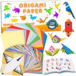 Origami Kit for Kids, 238 Sheets Origami Paper with 54 Patterns Art Projects Colored Blank Origami Papers Origami Instruction Book Art and Craft Supplies for Children Travel Activities Project