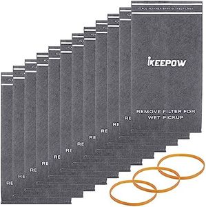 12 Pack 9-38737 Shop Vac Filter Bags Compatible with CRAFTSMAN 2 to 2.5 Gallon Shop Vacuums and Powerhead Bucket Vac, 12 Bags + 4 Retaining Band, by iKEEPOW