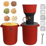 Eachbid 13.2 Gal/50L Electric Agricultural Feed Grain Mill Grinder for Wheat Corn Spice with 5 Filter & Detachable Bucket & Hopper,1300W Dust-Free Automatic Dry Corn Mill Grinders, Red