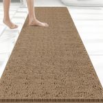 Bcoimo Long Bathroom Rug 60" x 24", Absorbent Non Slip Bath Mat, Washable Quick Dry Bathroom Runner Rug for Shower, Tub, Sink and Vanity