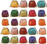 Elesa Miracle 24pcs Silk Brocade Jewelry Pouch Bag Drawstring Coin Purse Gift Bag Value Set