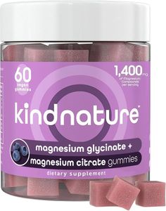 Kind Nature Magnesium Complex Gummies - 1000mg Magnesium Citrate & 400mg Magnesium Glycinate Gummies for Kids & Adults - High Absorption 2-in-1 Magnesium Supplement for Calm & Sleep