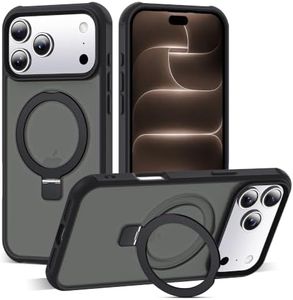 SKYLMW Compatible with iPhone 18 Pro Max Case with Stand,Black