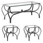 lunhung Glass Coffee Table and End 