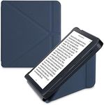 kwmobile Origami Case Compatible with Kobo Libra 2 Case - Slim PU Leather Cover with Stand - Dark Blue