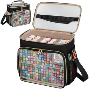 Wigojoy Large Double-Layer Marker Organizer Case for 200-300 Markers, Black