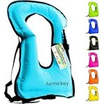 Inflatable Snorkel Vest Adults, Portable Snorkel Jacket, Buoyancy Vest for Snorkeling, Swimming, Kayaking, Boating, Safety Load Up to 220 Ibs