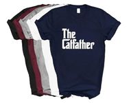 The Catfather Mens/Adults Novelty Tshirt - Funny Godfather Best Cat Dad Ever Awesome Cat Dad Cat Owner Cat Lover Kitty Crazy Cat Dad