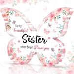 CheriGift Sister Gifts, Sister Birthday Gifts, Mothers Day Gifts, Christmas Gifts for Sister, Best Friend and Bestie, Beautiful Butterfly-shaped Acrylic Keepsake, Cute Sister Gifts from Sister Brother