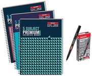 Luxor 5 Subject Exercise Notebook 1236 CD/DVD/OHP Fine Point Marker - Black - Box of 10