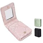 Lolalet Lipstick Case with Mirror for Purse, Small Cosmetic Bag for Lipsticks, Travel Lipstick Pouch, Mini Portable Makeup Holder for Women Girls -Pink