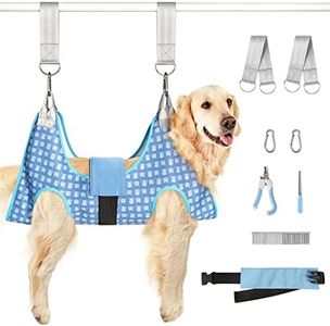 DoggyDobby Dog Grooming Hammock, Pet Grooming Hammock Harness for Large Dogs, Dog Hanging Sling for Nail Clipping/Trimming/Cutting