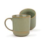 Shay Large Ceramic Coffee Mug Set of 2, Pista, 400ml | Ceramic Mug | Glossy Finish | Ceramic Coffee Mug | Porcelain | Microwave Safe (Large Mugs, Set of 2 - Pista)