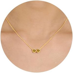 Sistble November Birthstone Necklace, Christmas Gift Basket November Birthday Gifts for Women 14K Gold Necklace 2 Topaz Birthstone Christmas Gift Valentines Jewelry for Teens Granddaughter
