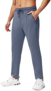 URBEST Men's Stretch Golf Pants with Zipper Pockets Slim Fit Athletic Sweatpants for Men Workout Travel Running, Dusty Blue S