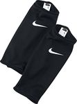 Nike guard lock sleeves, soccer shin pads, Unisex adult, Guard Lock Sleeves, Schwarz/Weiß (Black/White/White), S