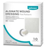 Winner Medical Calcium Alginate Wound Dressing Pads 10 x 10 cm, Sterile (Box of 10) Antimicrobial, Non-Stick Padding, Highly Absorbent & Comfortable| Flexible & Gentle on The Skin, Faster Healing