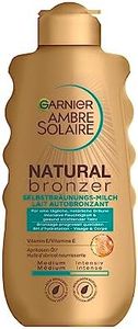 Garnier Self-Tanning Milk, Bronzer Lotion for a Natural and Stain Free Tan, Ambre Solaire Natural Bronzer Milk, 1 x 200 ml
