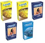 CareX Powershot, Rough & Tough and Super Thin Condoms (Dotted, Studded & Perfumed) - Pack of 5 | (Combo)