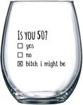 50Th Birthday Gifts for Women and Men Wine Glass - Funny Is You 50 Gift Idea for