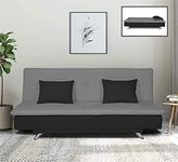 Adorn India Aspen Three Seater Sofa Cum Bed (Medium Grey & Black)