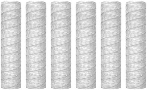 Cartucho de Filtro de Agua para Sedimentos de 10 Micras de Cuerda, Paquete de 6, FiltracióN de Sedimentos para Toda la Casa, Universal