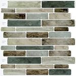 LONGKING Marble Peel and Stick Backsplash for Kitchen, 3D Adhesive Tile Backsplash for Kitchen, Bathroom, Wall Tile, 10 Sheets, 12" x 12"