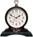 Mantel Clock-12 Inch Mantel Clock, Silent and Non-Ticking, Retro Mantel Clock for Living Room/Kitchen Decoration (Black)