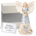 Pavilion Gift Company 80th Birthday - 6" Angel Holding a Heart, Beige