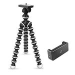 Rhymestore® Mini Tripod with 360 Degree Mobile Attachment Lightweight Portable for Vlog, Video Shooting, Photography, YouTube etc (RYM-Gorrila Black Stand)