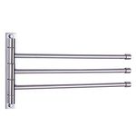 GERZWY SUS 304 Stainless Steel Bathroom Hand Towel Rack 3-Bar Folding Arm Swivel Hanger Bath Towel Holder Swing Out Towel Bar Wall Mount Polished Finish